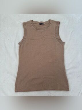Magaschoni Cashmere Camel Knit Tank